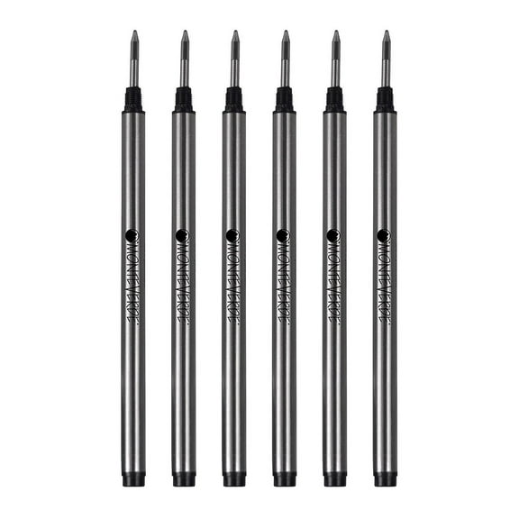 Monteverde Rollerball Pen Refill Fine Point Black Ink 6 Pack (M223BK)