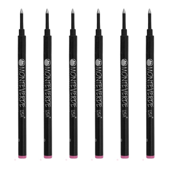 Monteverde Rollerball Pen Refill Medium Point Pink Ink 6 Pack (G233MG)