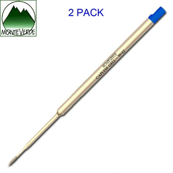 Monteverde W42 Capless Gel Ballpoint Refill to Fit Waterman Ballpoint Pens - Blue, Fine, 2 Pack (W422BU)