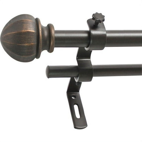 Montevilla 5/8" Facet Ball Double Curtain Rod Set