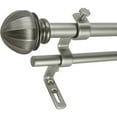 thumbnail image 1 of Montevilla Facets 5/8" Brushed Nickel Double Curtain Rod, 1 of 2