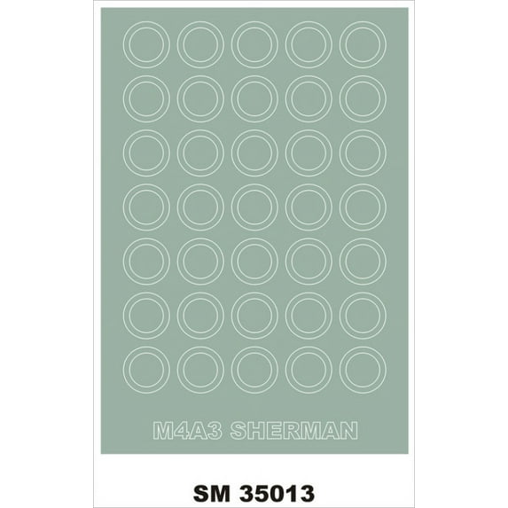Montex Mini Mask 1:35 M4A3 Sherman for Dragon Spraying Stencil #SM35013