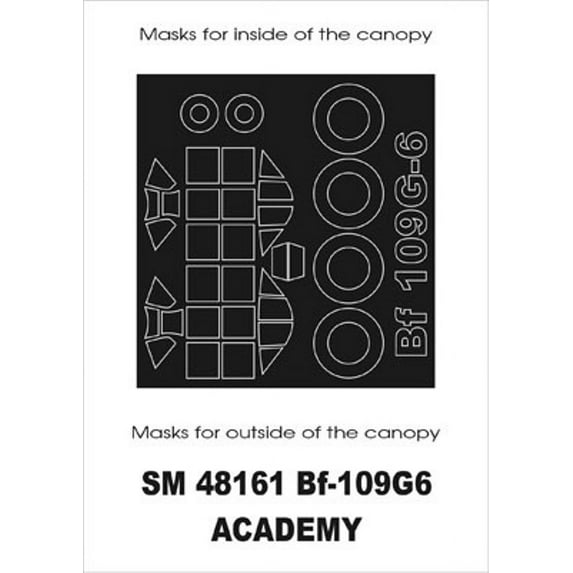 Montex Mini Mask 1:48 Bf-109 G 6 for Academy Spraying Stencil #SM48161