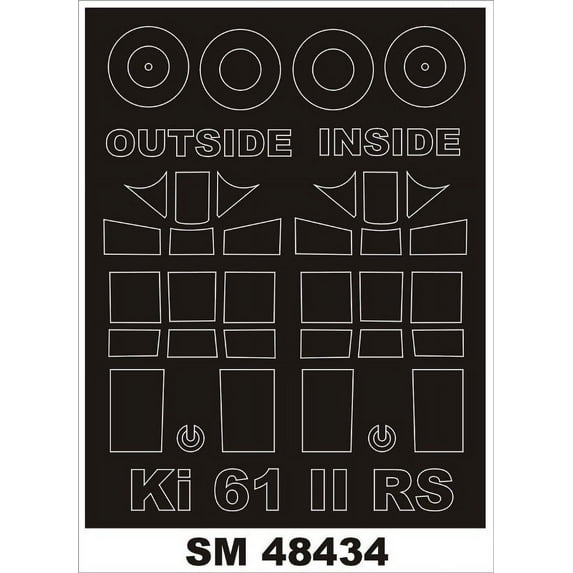 Montex Mini Mask 1:48 Ki-61 II Hien for RS Model Spraying Stencil#SM48434