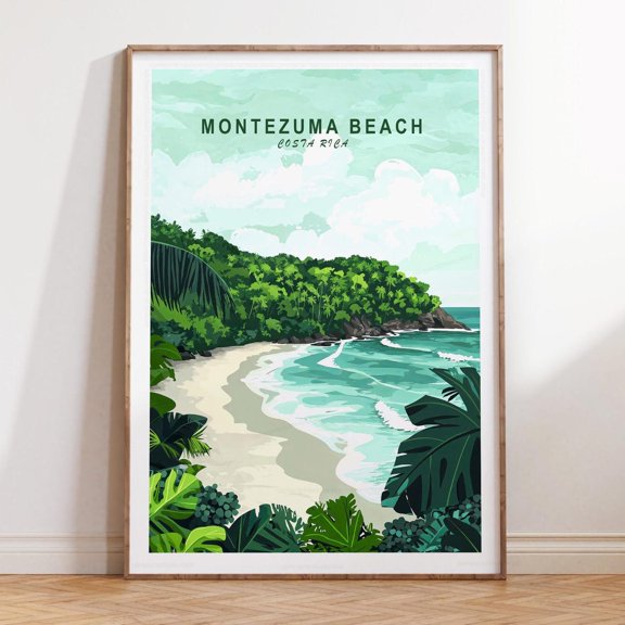 Montezuma Beach Costa Rica Tropical Wall Art Unframed Paper Print