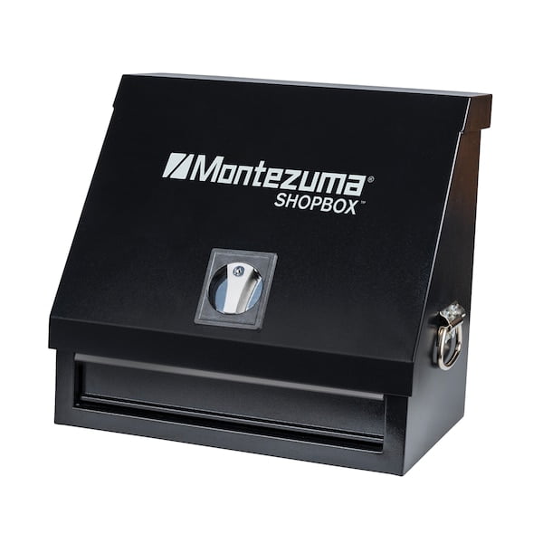 Black Steel 18" Lockable Triangle Shopbox with Drawer