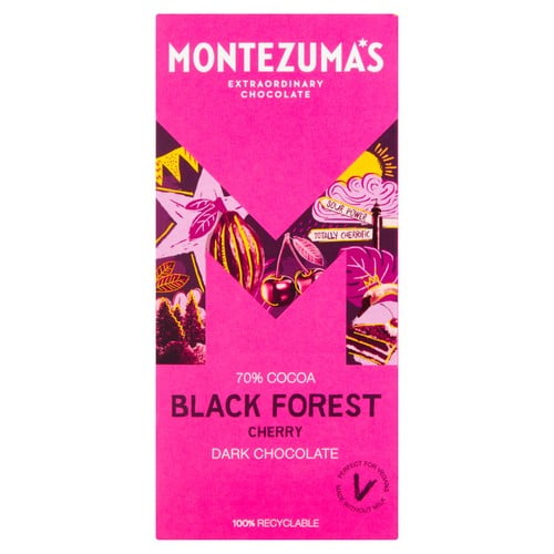 Montezuma's Black Forest Dark Chocolate with Cherry 90g, British Import (Pack of 3)
