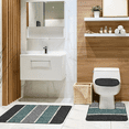 thumbnail image 1 of Montgomery 3 Piece Bathroom Rug Set, Striped Color Block Design Soft Bath Rug, Contour Rug & Universal Lid Cover Blue, 1 of 1