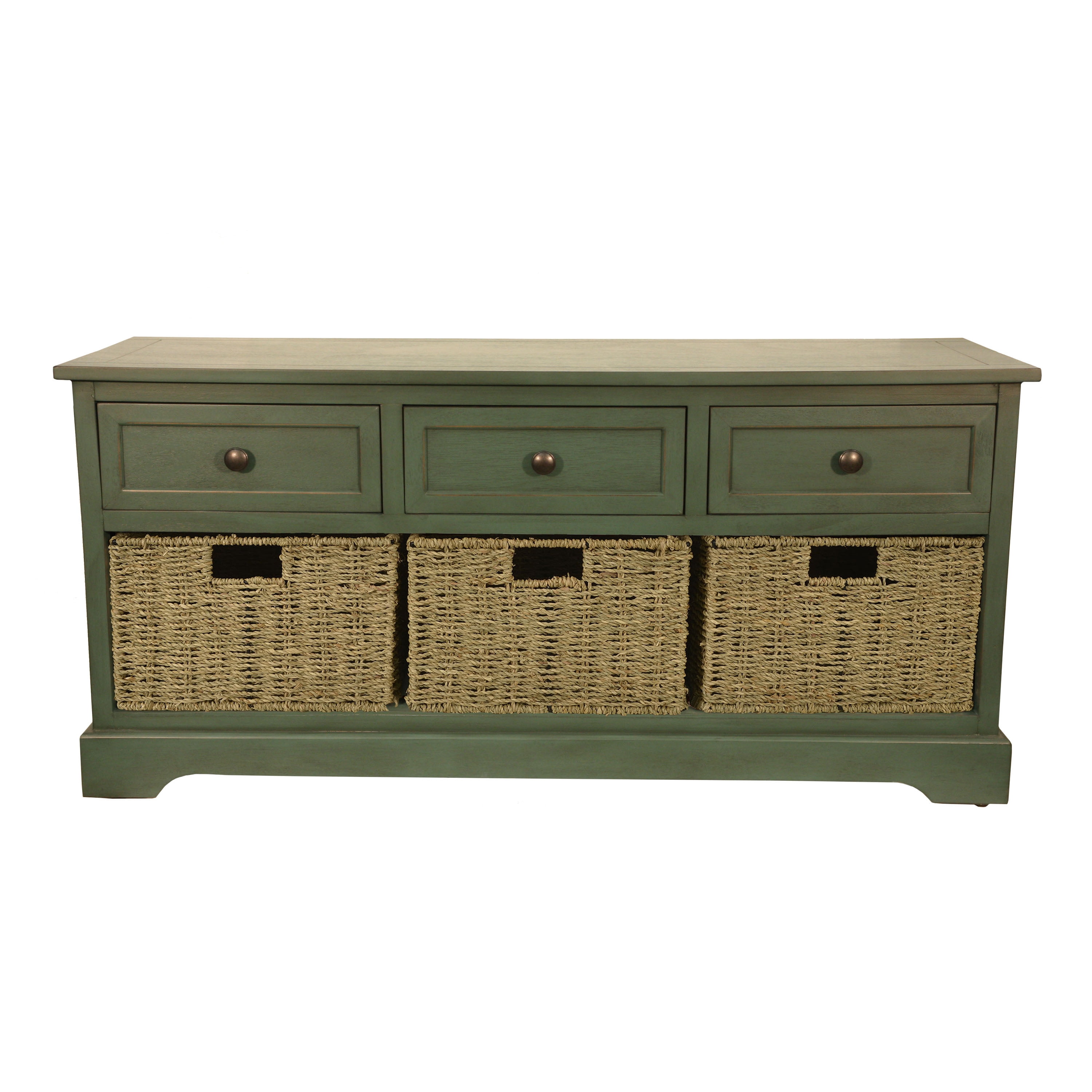 Montgomery Entryway Storage Bench with Baskets, Multiple Finishes