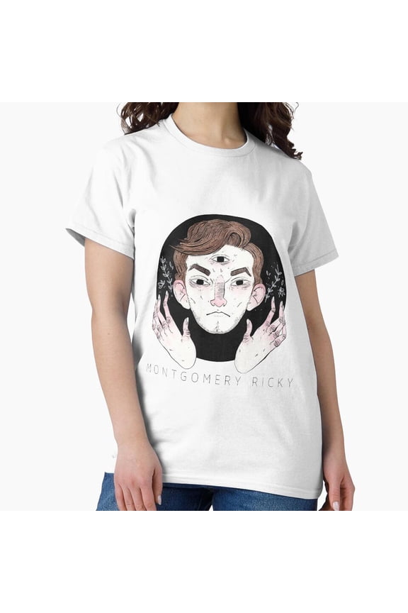 Montgomery Ricky Album Cover White Contemporary Indie Pop Roster Typography T-Shirt