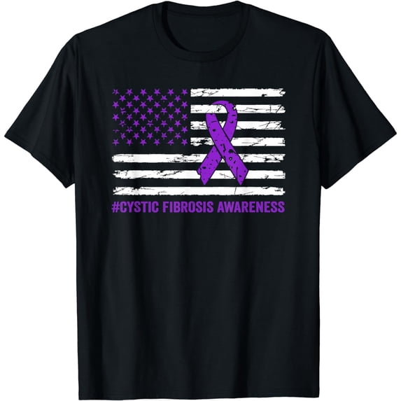 Month American flag purple graphic T-Shirt