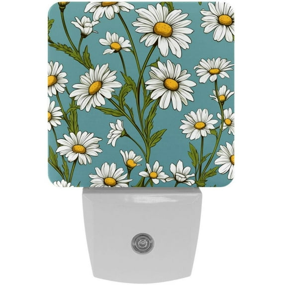 Monther's Day Daisy Set of 2 Square Night Lights, Wall Light Monther's Day Small LED Night Light