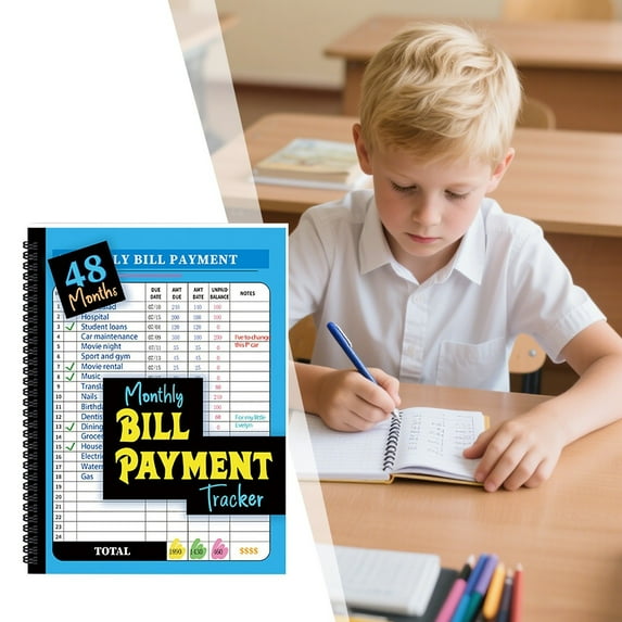 Monthly Bill Payment Checklist Bill Notebook The 4 Year For Families & 960 Billing Records Included, Blue