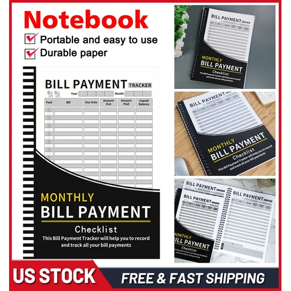 Monthly Bill Payment Checklist, Bill Tracker Notebook Bill Payment Organizer