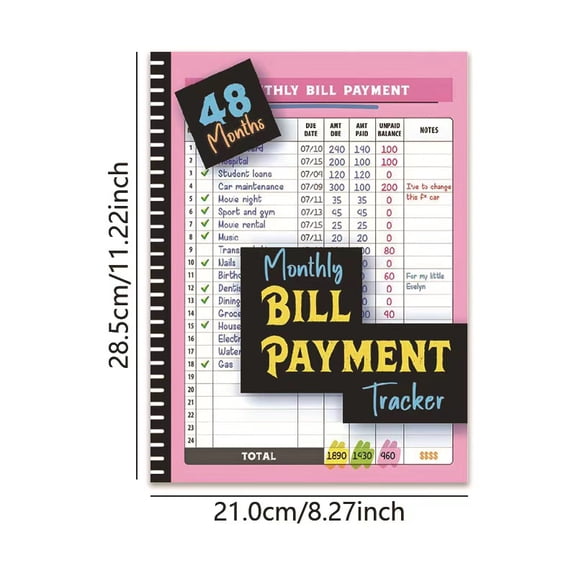 Monthly Bill Payment Tracker 48 Months Expense and Bill Tracker with Calendar & Debt Payoff Planner