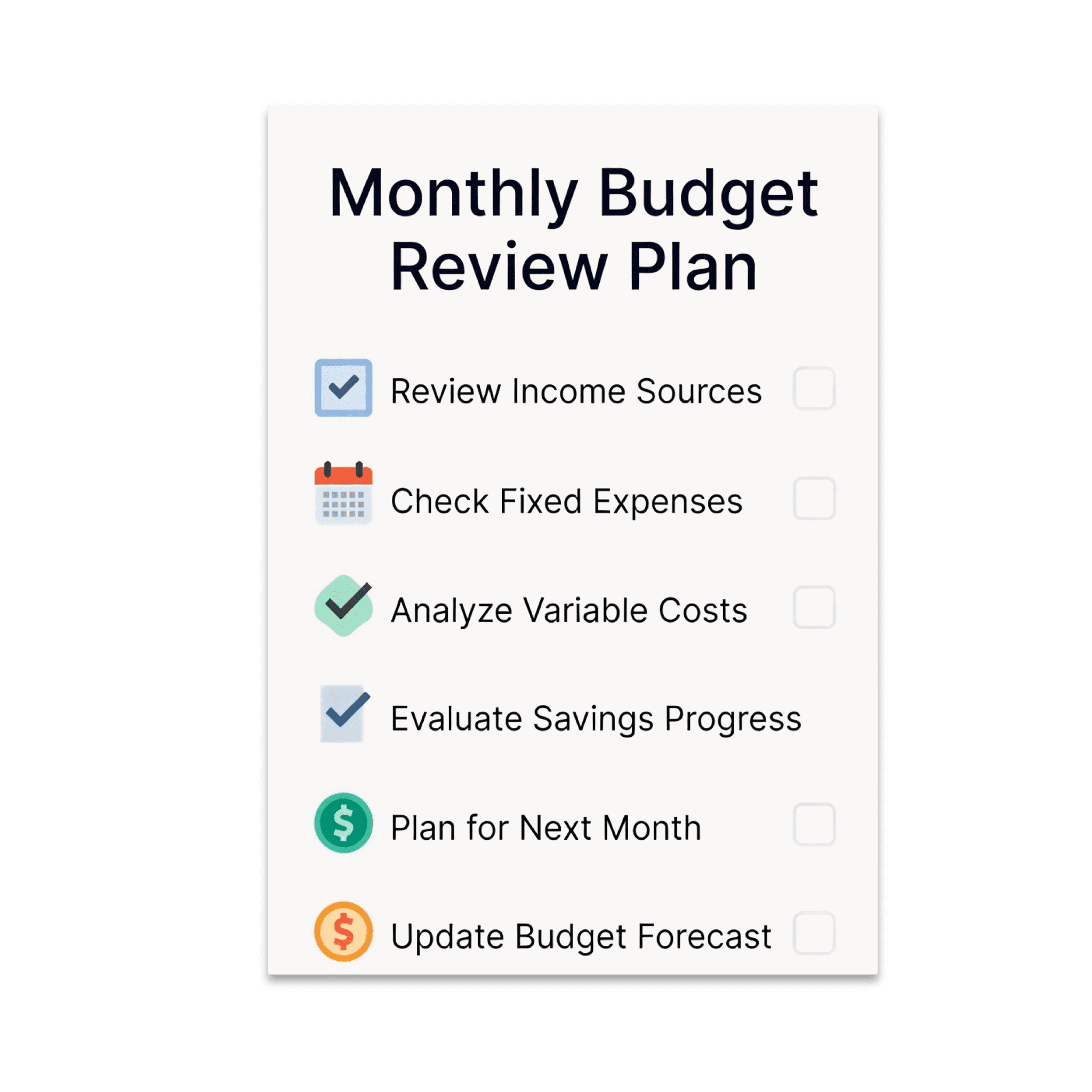Monthly Budget Review Plan - Financial Planning Enthusiast - 13x19 ...