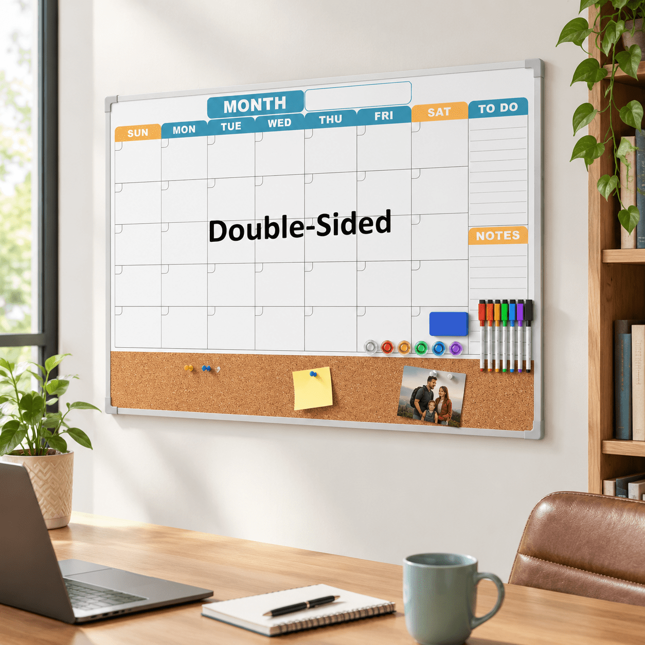 Monthly Calendar Dry Erased 36x24 Inch Double-sided Whiteboard And ...