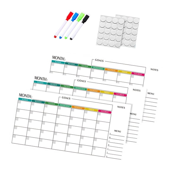 Monthly Calendar Easy to Use Reusable Dry Erases Calendar Creative Organization Tool For Work And Study