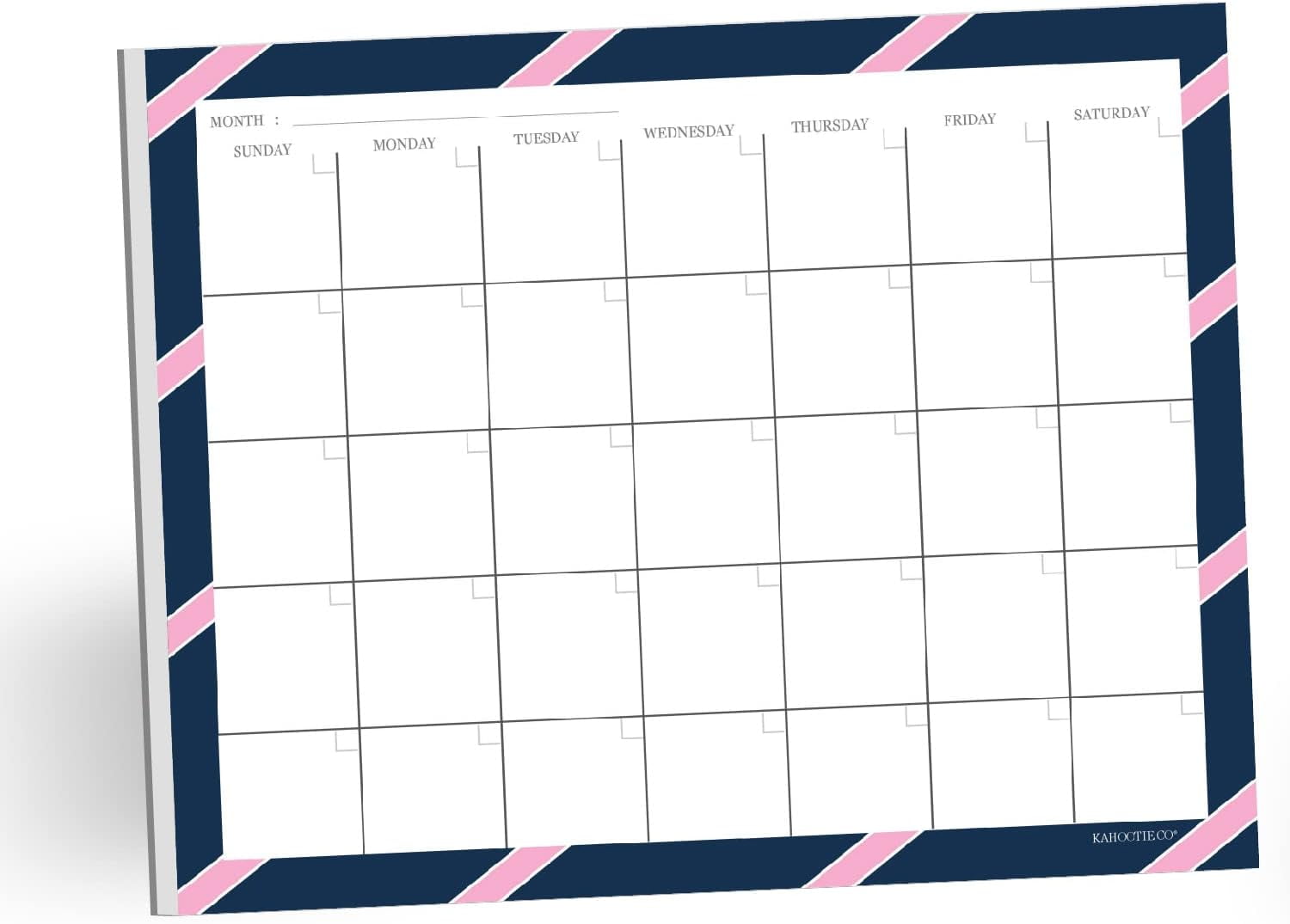 Monthly Calendar Notepad 50 Undated Calendar Pages Customizable To Fit