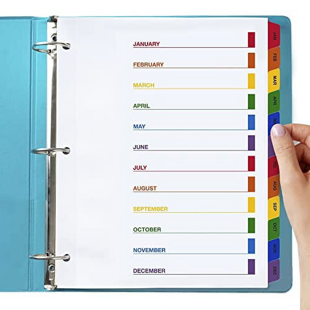 Monthly Dividers for 3 Ring Binder Month Dividers for 3 Ring Binder