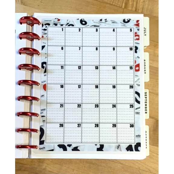 Monthly Dot Grid Dashboard Insert 4 Use With The Classic Happy Planner-