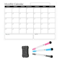 Monthly Magnetic Calendar for Refrigerator - 16.5x12” Dry Erase Fridge Calendar Magnet - Organizes Schedules, Chores, Meals, More - Whiteboard with 3 Markers & Eraser Magnetic Calendar for Fridge