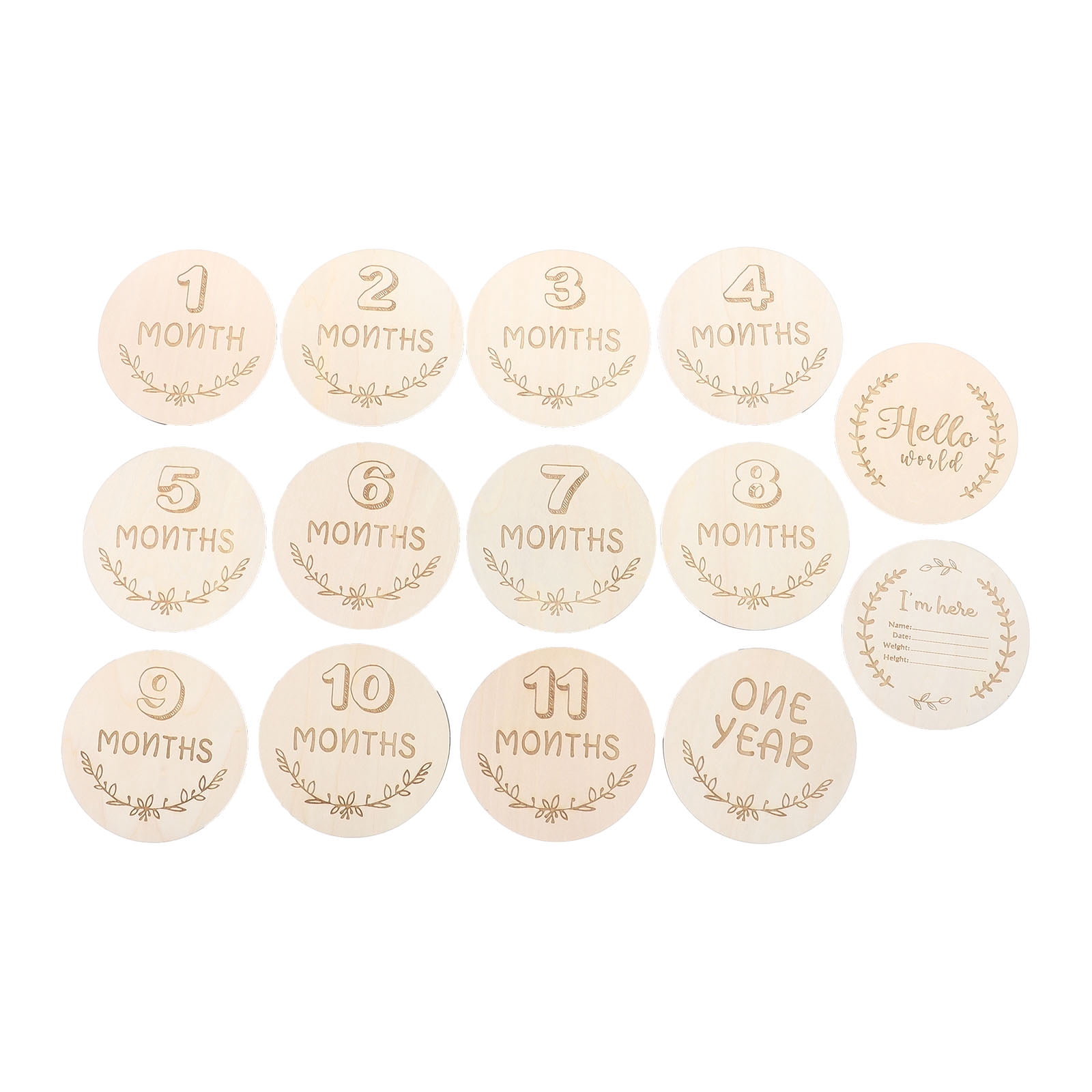 Monthly Milestone Wooden Growth Cards for Baby Photography Props ...