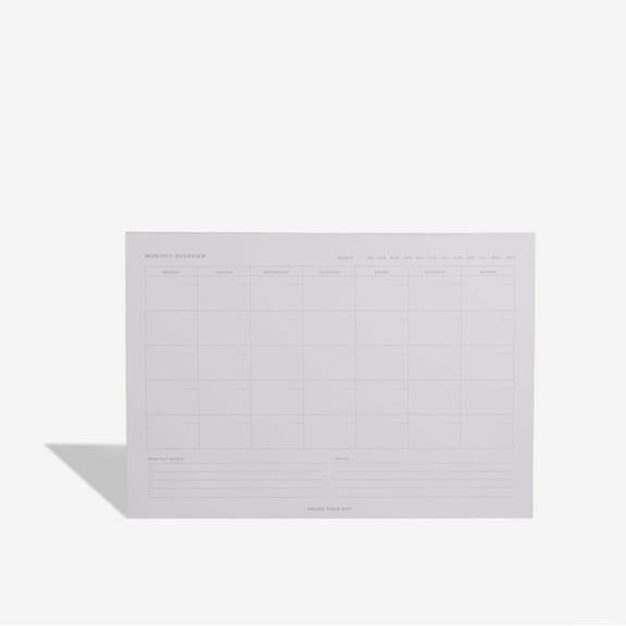 Inside Then Out -Monthly Overview Notepad