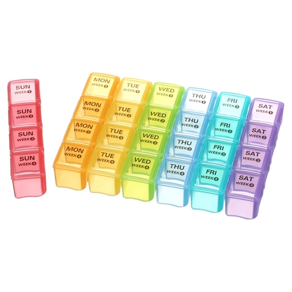 Monthly Pill Organizer 28 Day Case, Sukuos Moisture-Resistant Large 4 Week Month Pill Cases with Dust-Proof Box for Pills/Vitamin/Fish Oil/Supplements