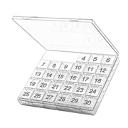 Monthly Pill Organizer 30 Day Pill Box Storage Box,White,1Pcs
