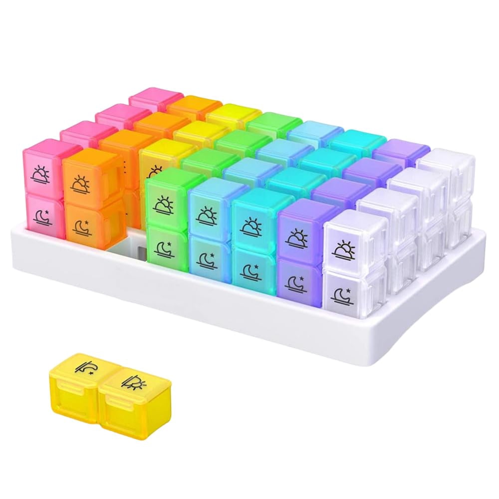 Monthly Pill Organizer 31 Day, 2026 Upgraded Large Portable Travel Pill Box, 30 Day Pill Case Small Compartments to Hold Vitamin and Travel Medicine Organizer, Daily Pill Case