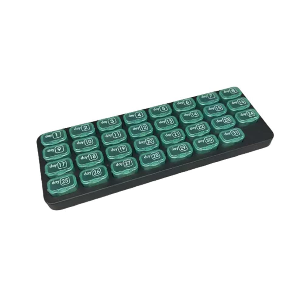 Monthly Pill Organizer 31 Day, 2026 Upgraded Large Portable Travel Pill Box, 30 Day Pill Case Small Compartments to Hold Vitamin and Travel Medicine Organizer, Daily Pill Case