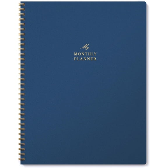Monthly Planner 2026-2027, 18 Months Calendar Academic Planner from July 2026 to December 2027, 8.5"x11", Spiral Binding, PU Cover, Large Monthly Personal Planner for School, Office and Plan, Navy
