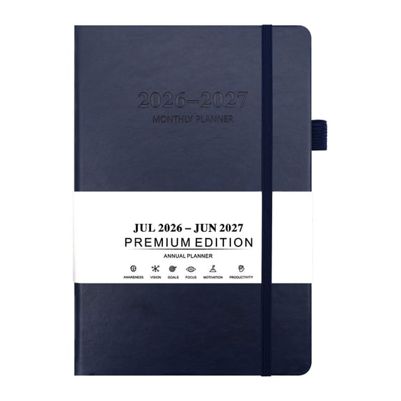 Monthly Planner - 2026 2027 Planner Jul 2026 to Jun 2027 - 12 Month Weekly Organizer - Academic Planner Notebook - 1 Piece - Navy Blue