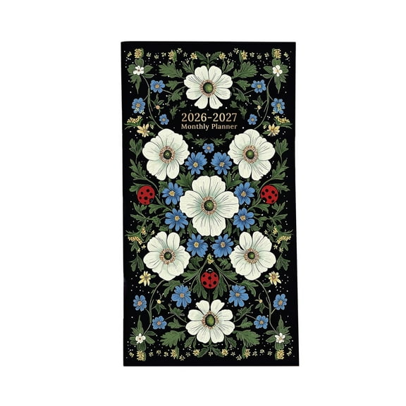 Monthly Planner 2026-2027 Pocket Calendar, Mini Date Planner & Scheduler, Portable Yearly Weekly Monthly Organizer For S, Teens, Daily Travel Planning Book With Floral Design