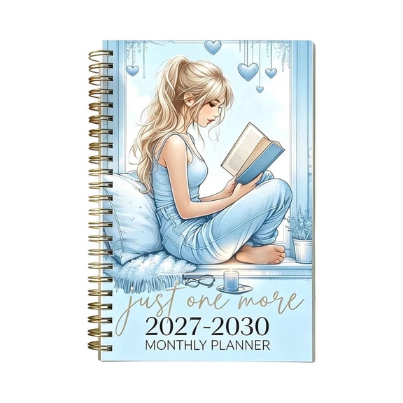 Monthly Planner 2027-2030, Floral Cover, Writing Space for Goals, School and Travel