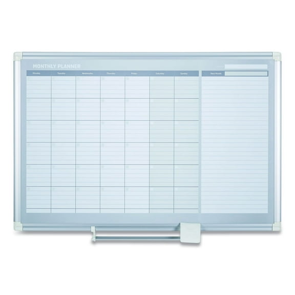 Monthly Planner 48x36, Silver Frame
