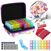 Monthly Vitamins Medication Supplements Organizer Bag, 31‑Day Pill Organizer, 3 Doses per Day, Includes a Pill Splitter and 7 Day Travel Pouch