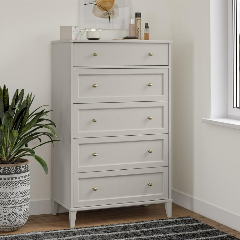 Ameriwood Home Monticello Tall 5-Drawer Dresser, Taupe - Walmart.com Ameriwood Home Monticello Tall 5-Drawer Dresser, Taupe - Walmart.com