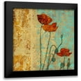 thumbnail image 1 of Montillio, Louise 12x12 Black Modern Framed Museum Art Print Titled - Poppies and Damask I, 1 of 5