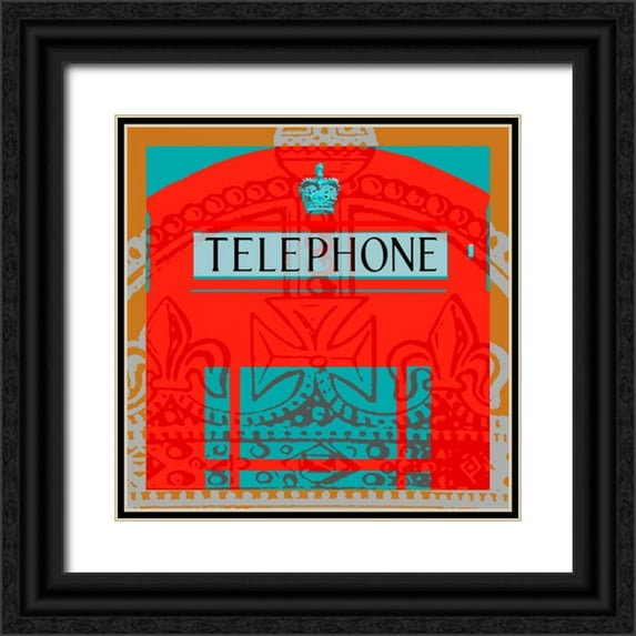 Montillio, Louise 12x12 Black Ornate Wood Framed with Double Matting Museum Art Print Titled - London Calling II