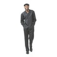 thumbnail image 1 of Montique Black Solid Color 2 Piece Men's Walking Suit Long Sleeves Shirt 1916, 1 of 1