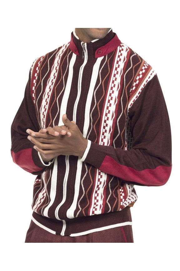 Montique Chestnut Full Zip Men's Designer Sweater - SW-04