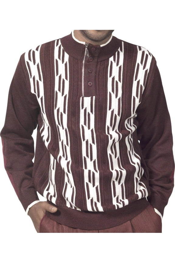 Montique Chestnut Men's Quarter Zip Acrylic Sweater - SW-02