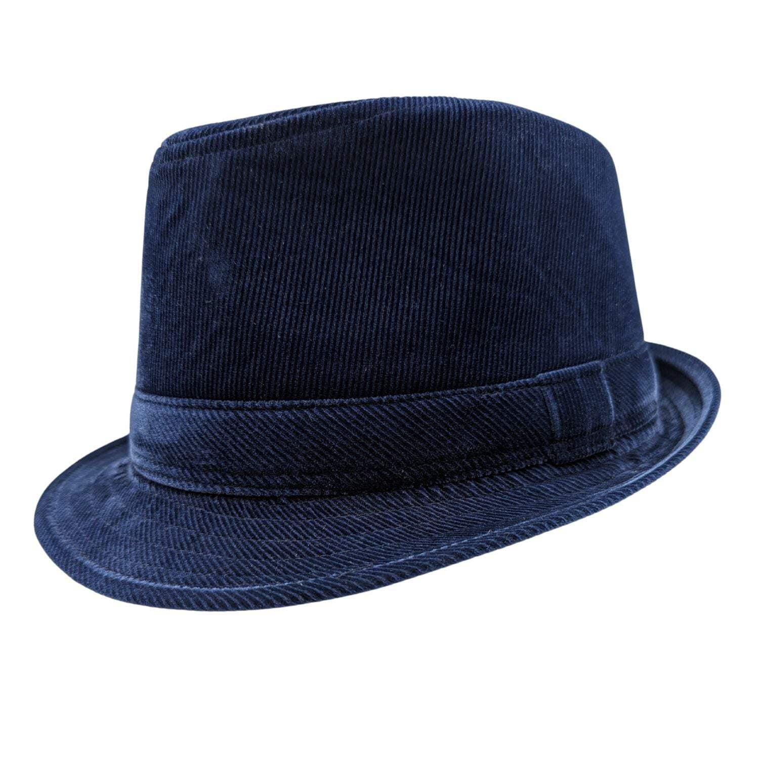 Montique Cobalt Fedora Corduroy Stingy Brim Hat H18 