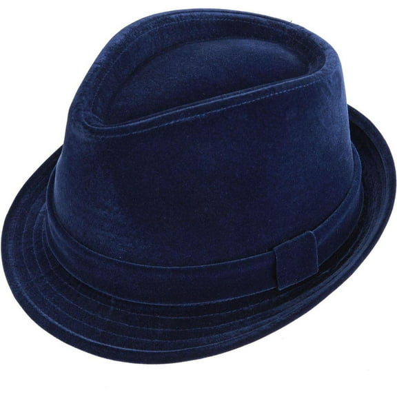 Montique Cobalt Fedora Men's Velvet Stingy Brim Hat H16
