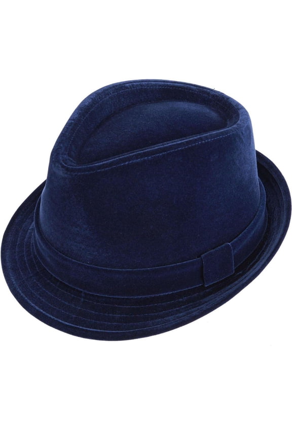 Montique Cobalt Fedora Men's Velvet Stingy Brim Hat H16