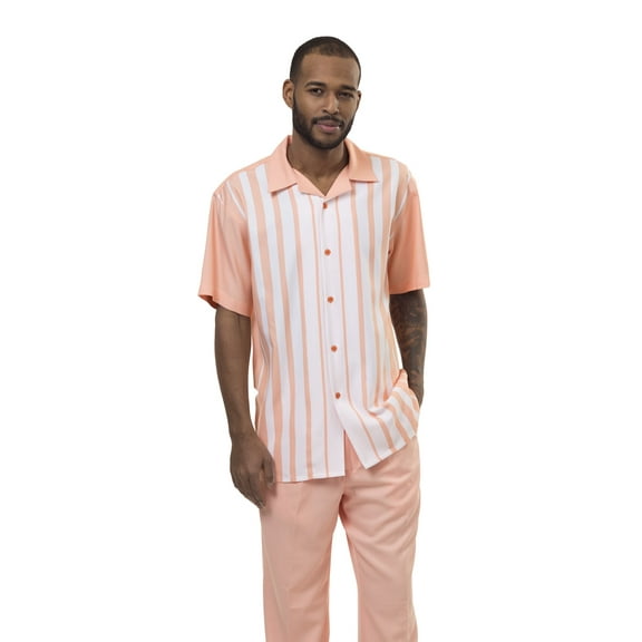 Montique Coral Walking Suit Short Sleeve Shirt Men's Leisure Suit 1896