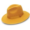 thumbnail image 1 of Montique Gold 3 1/8 Brim Red Bottom Wool Felt Dress Hat H-80, 1 of 2