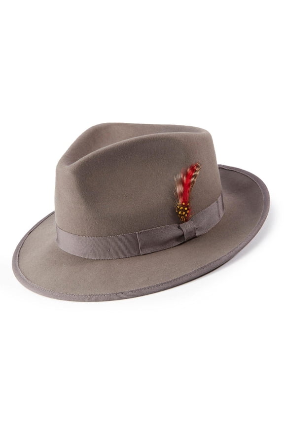 Montique Grey Color Varifelt 2 1/3" Inch Wide Brim Wool Felt Hat H-72